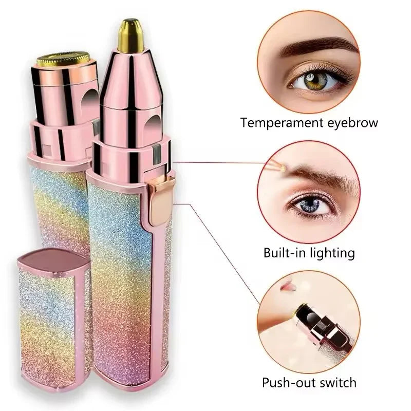 2 in 1 Electric Hair Remover & Eyebrow Trimmer For Women
