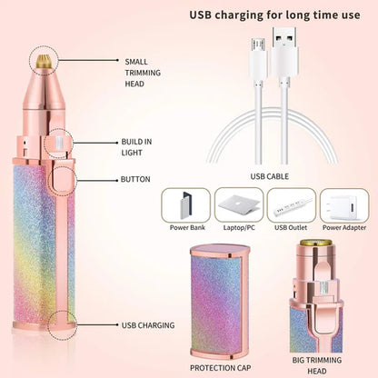 2 in 1 Electric Hair Remover & Eyebrow Trimmer For Women